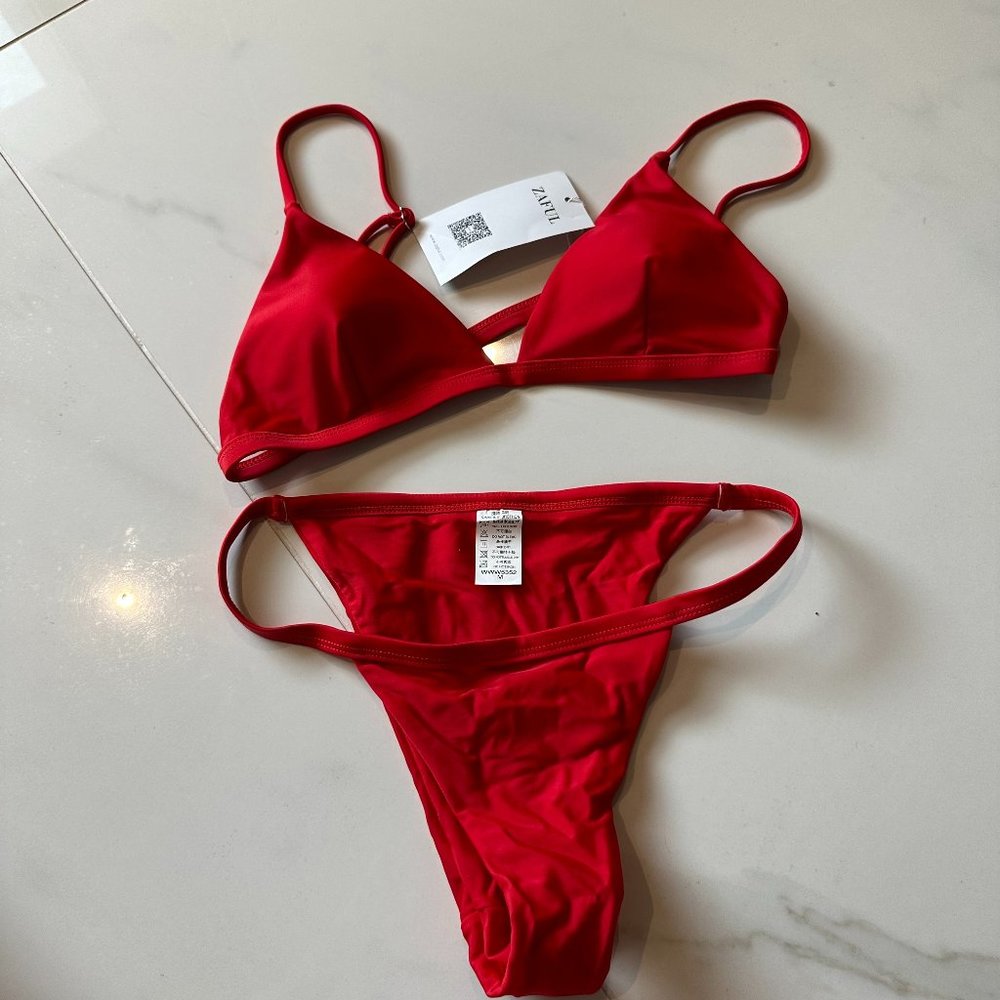 Strappy Red Zaful Bikini Set